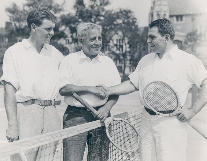 Here he is playing tennis with his sons! Is there any sport this man didn’t play? (Photo: International News/Sports Studio Photos/Getty Images)